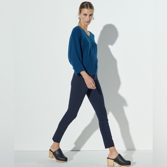 R Label The Reset Skinny Stretch Trouser Pants Navy - Picture 4 of 13